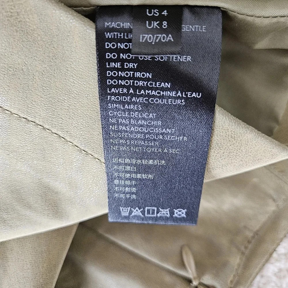 Free People Days In The Sun Flare Mini Skirt Olive Faux Suede Leather Western - Picture 6 of 7